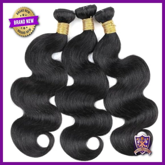 Brazilian Virgin Body Wave Human Hair Bundles 3 Pack 14-18 Inch 300g